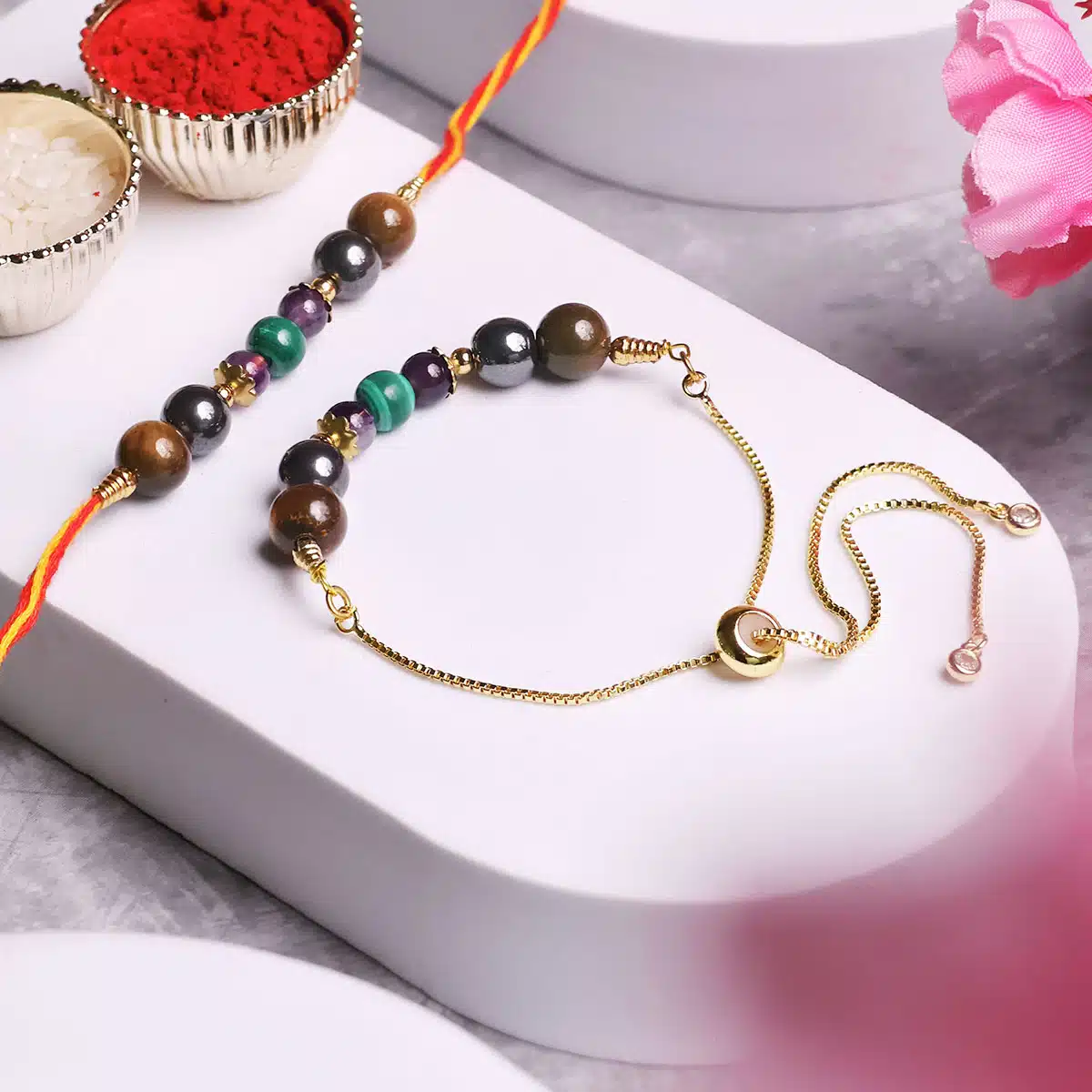 Protection Rakhi (2) Shop Natural Crystal Beads Protection Rakhi