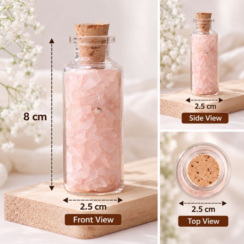 Rose Quartz Chips Jaar chips in bottle