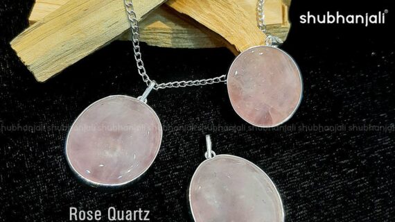 Rose Quartz Oval and Round Pendant