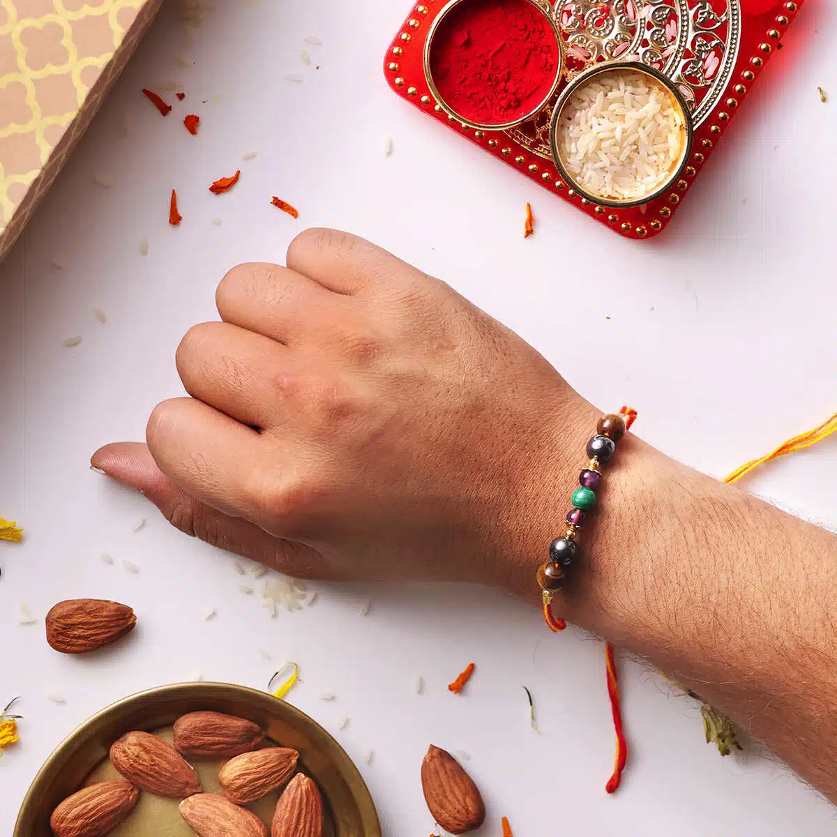 Shubhanjali-Crystal Beads Protection Rakhi (4) Shop Natural Crystal-Beads-Protection-Rakhi