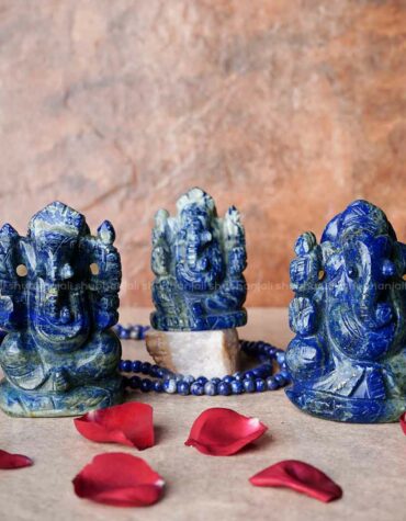 Natural Lapis Lazuli Stone Ganesha Idol / Statue