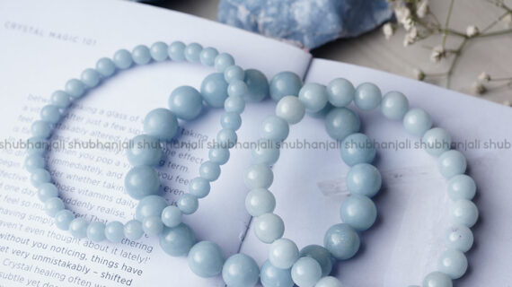 Angelite Round Beads Bracelet