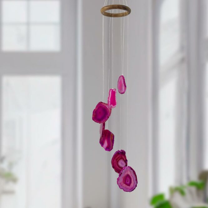 Pink Agate Slice Windchime