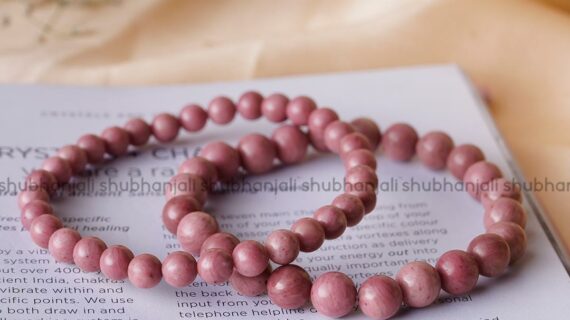 Rhodochrosite Round Beads Bracelet