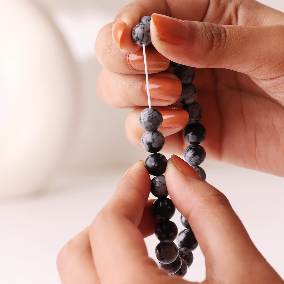 Snowflake Obsidian Bracelet - 8mm (1)