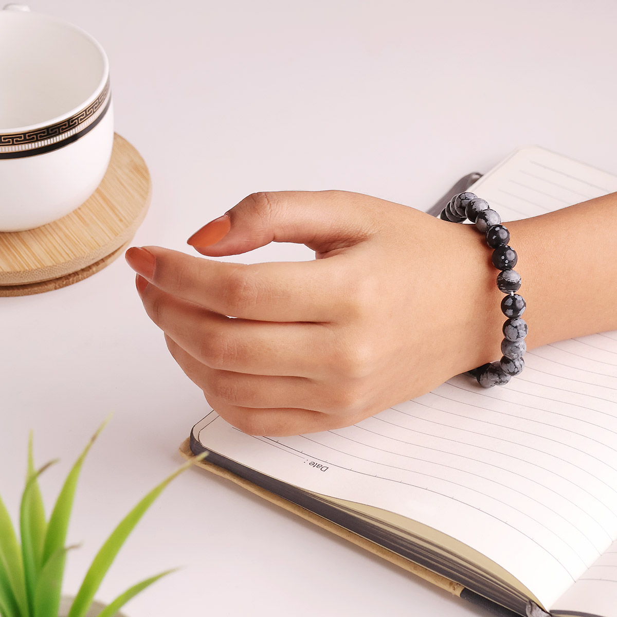 Snowflake Obsidian Bracelet - 8mm (12)