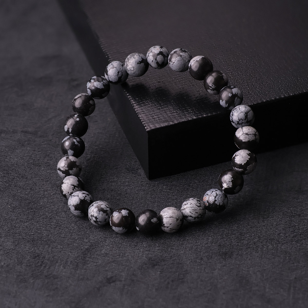 Snowflake Obsidian Bracelet - 8mm (4)