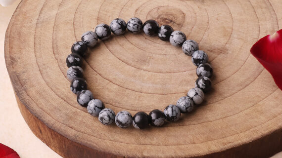 Snowflake Obsidian Bracelet – 8mm