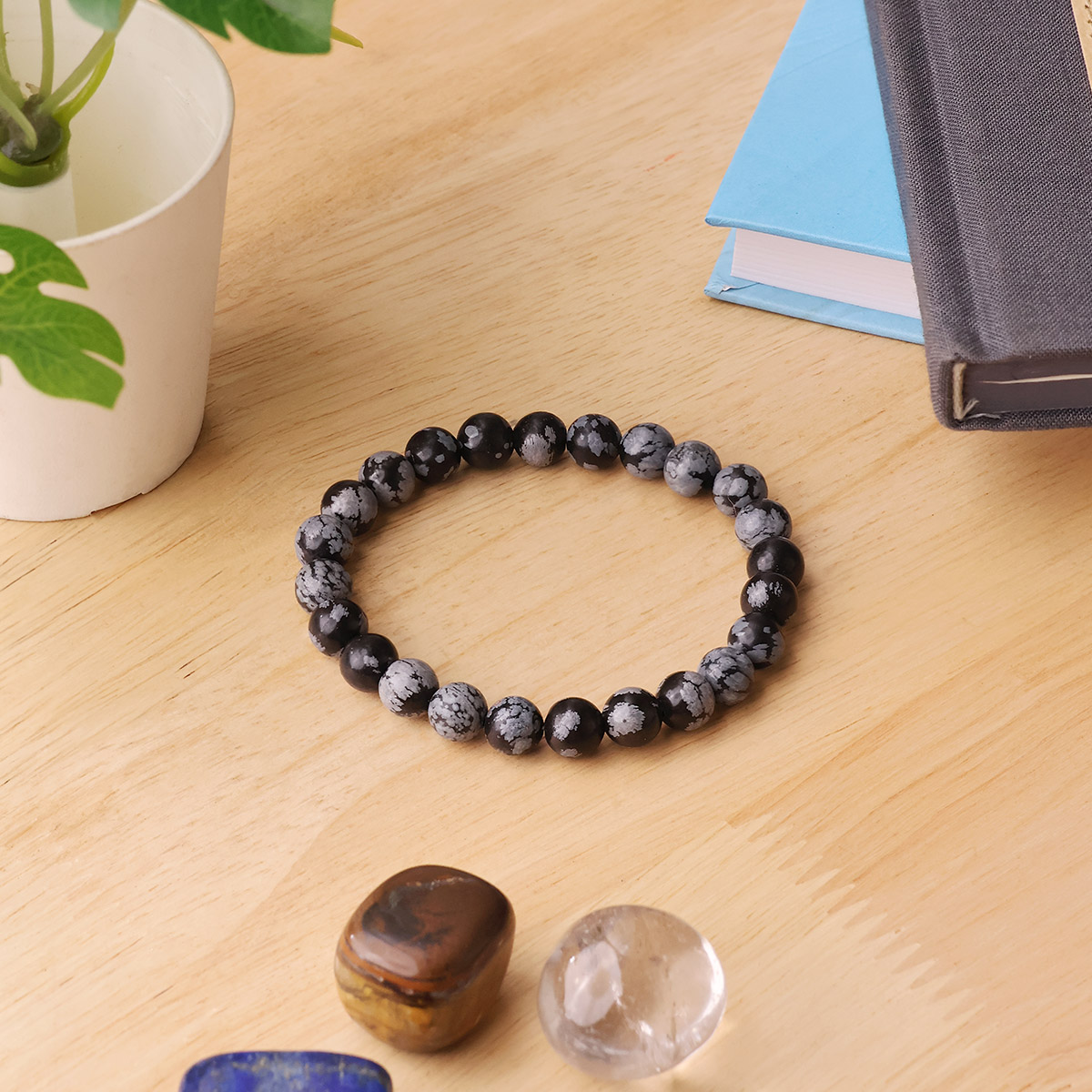 Snowflake Obsidian Bracelet - 8mm (9)