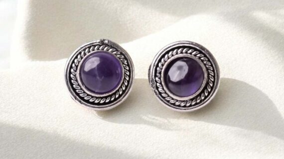 Amethyst Stud Earrings