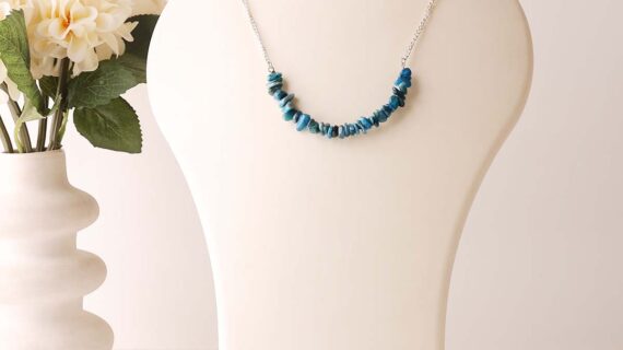 Blue Apatite Chips Choker Necklace