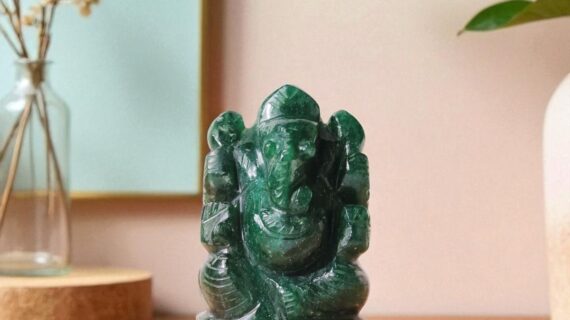 Green Jade Stone Ganesha