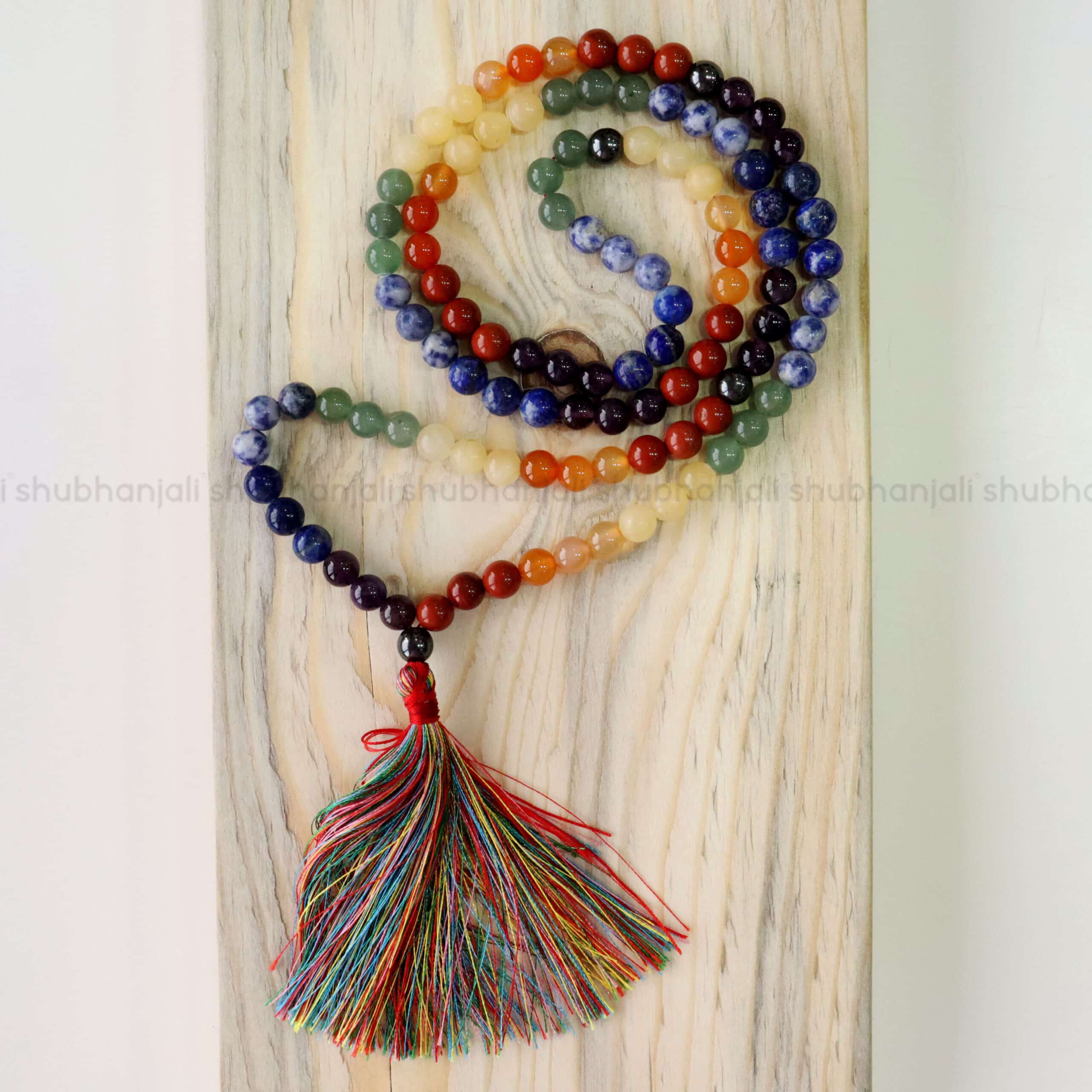 Abhimantrit 7 Chakra mala with Howlite  LabTested Yoga Mala  Shivaago