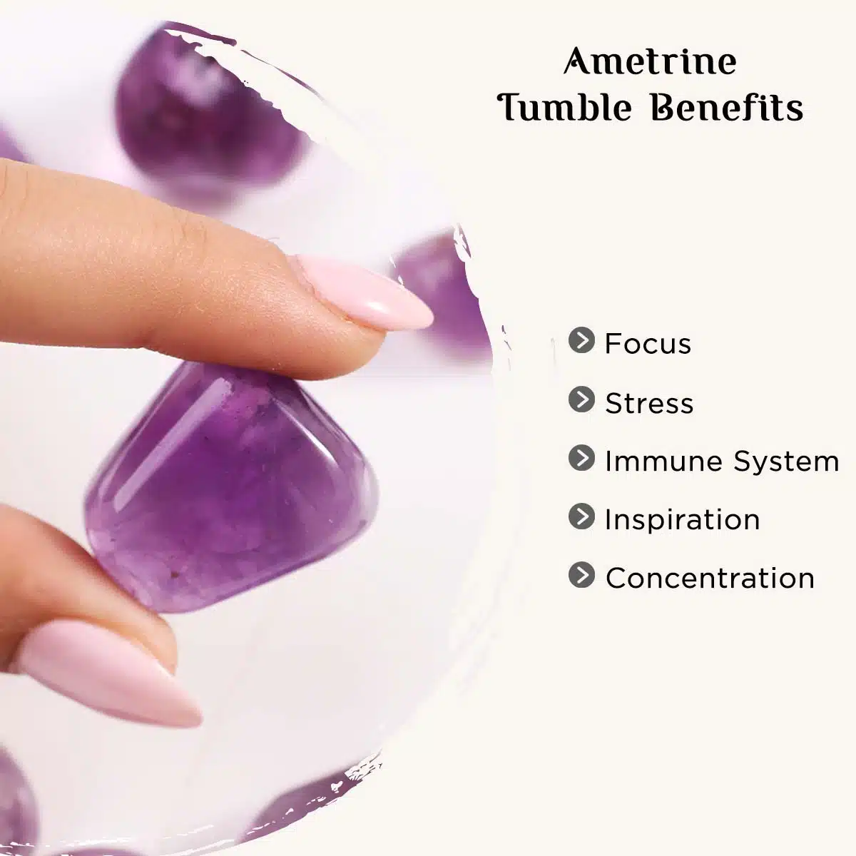 Ametrine Tumble Stone-Shubhanjali Shop Ametrine Crystal Tumble Stone