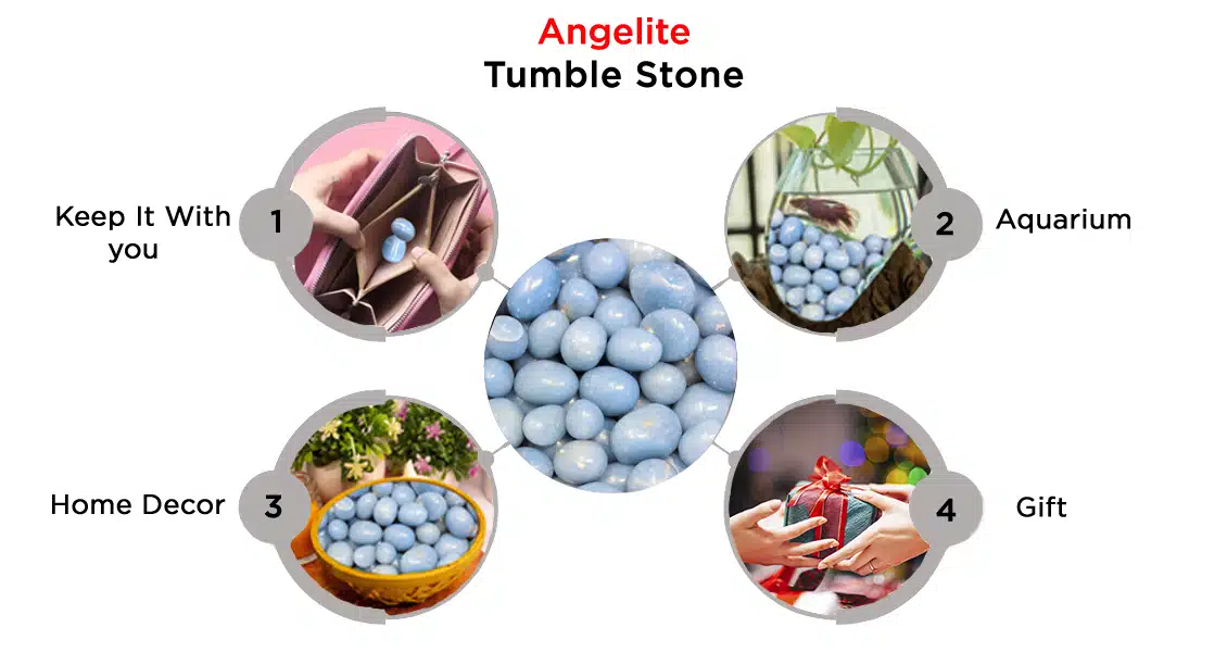 Natural Angelite Tumble Stones