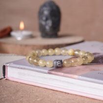 Golden Rutile Buddha Crystal Bracelet