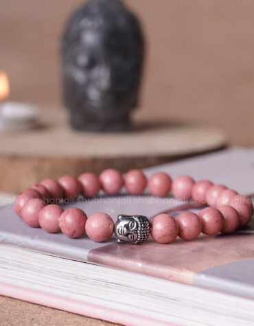 Rhodochrosite Buddha Crystal Bracelet