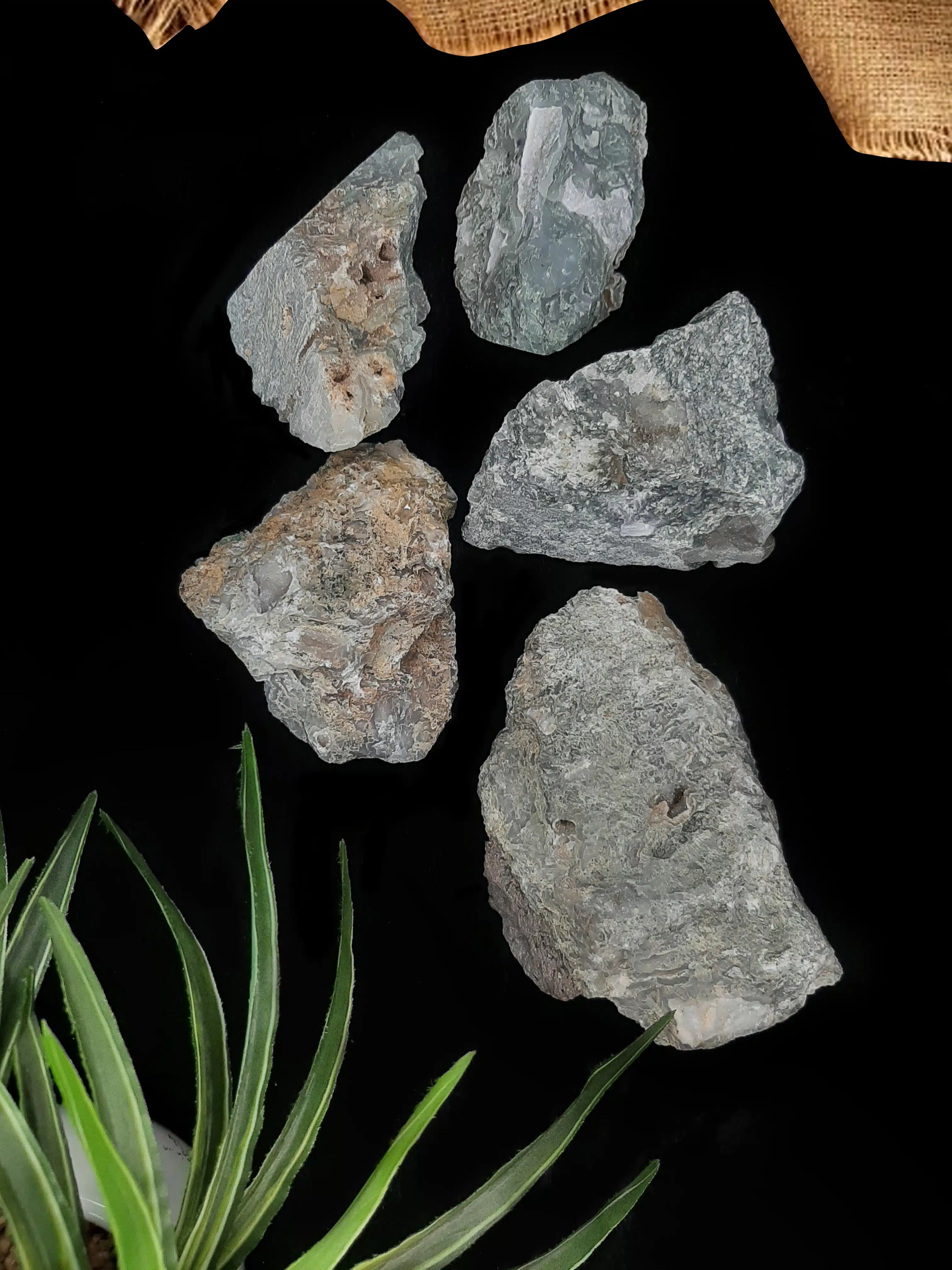 Premium Moss Agate Raw Stones-Shubhanjali Moss Agate Raw Stones