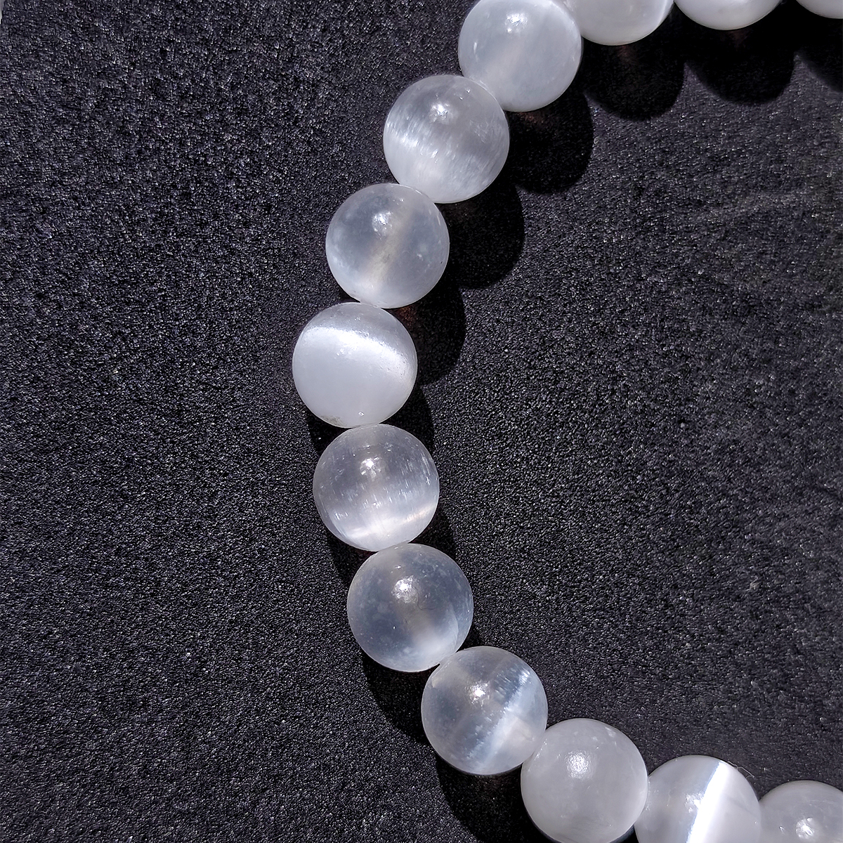 Untitled-5 natural selenite round beads bracelet