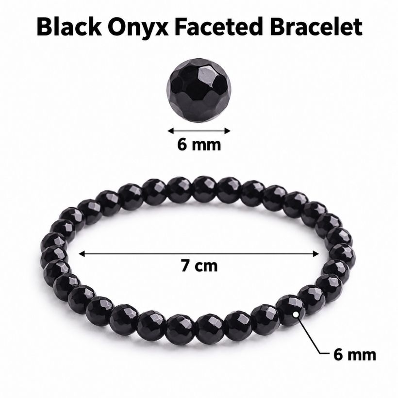 Black Onyx Faceted Bracelet (1) black onyx faceted bracelet