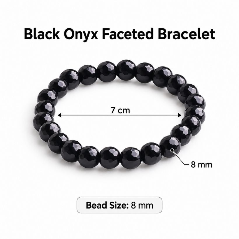 Black Onyx Faceted Bracelet (2) black onyx faceted bracelet