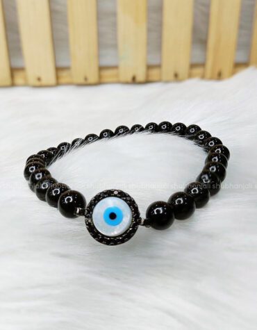 Black Tourmaline Evil Eye Bracelet