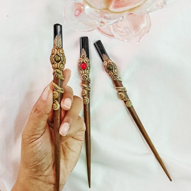 Shop Black Tourmaline Crystal Hair Bun Sticks