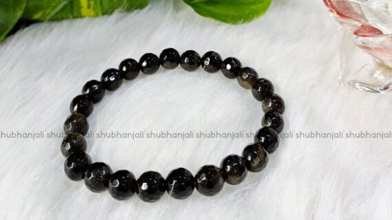 Golden Sheen Obsidian Faceted Bracelet