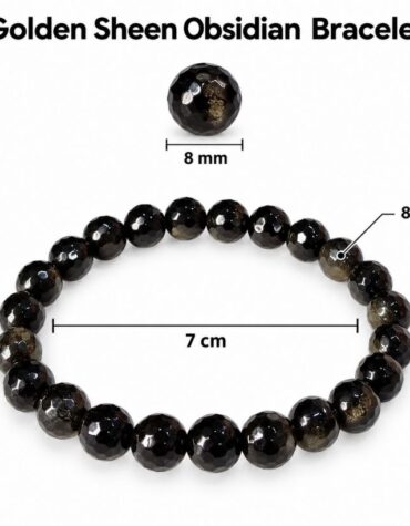 golden sheen obsidian faceted bracelet