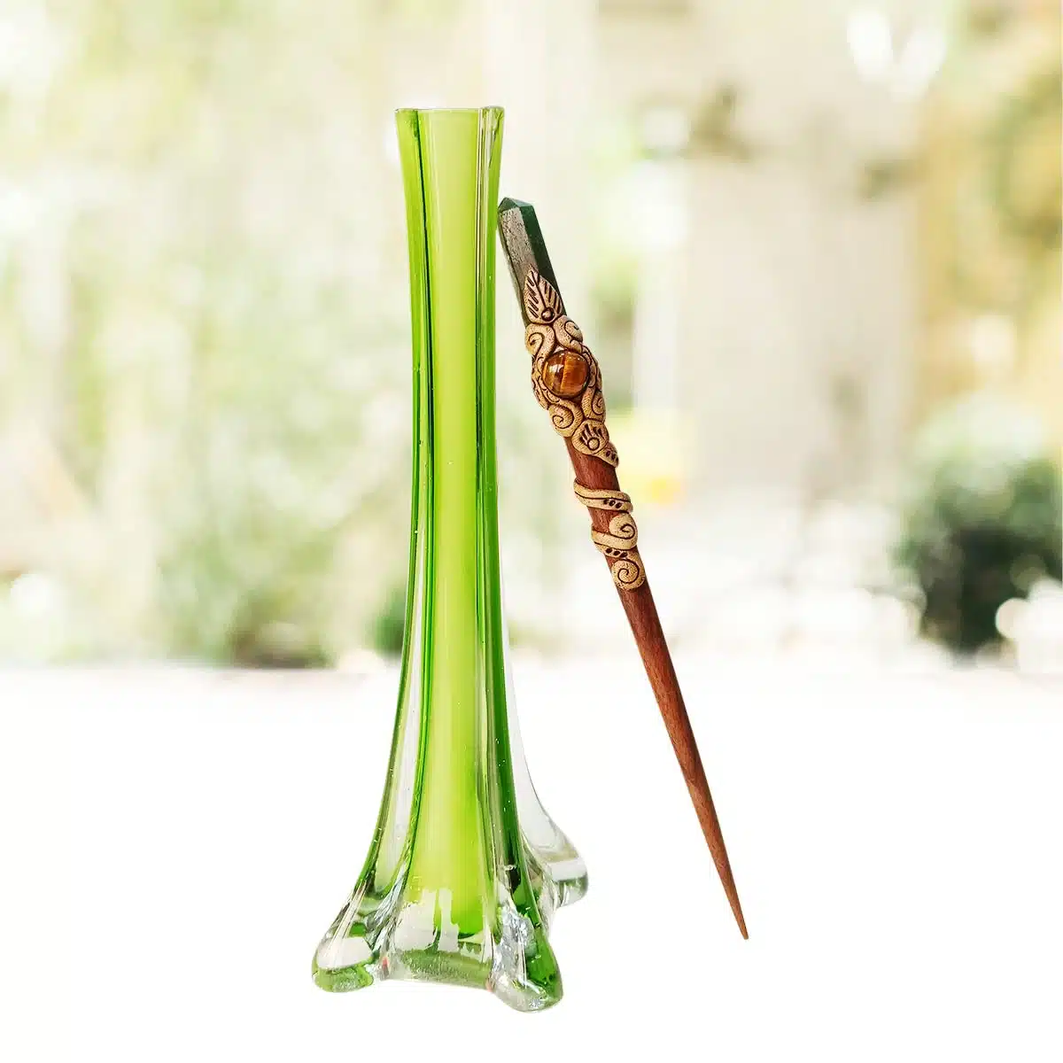 Green Jade Hair Bun Stick-Shubhanjali (4) Shop Green Jade Crystal Hair Bun Stick