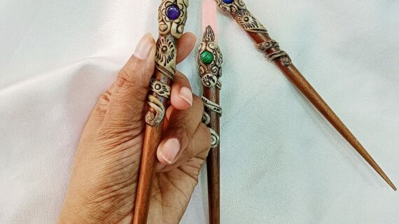 Rose Quartz Hair Bun Sticks