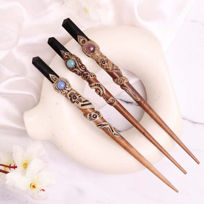 Shop Black Tourmaline Hair Bun Sticks