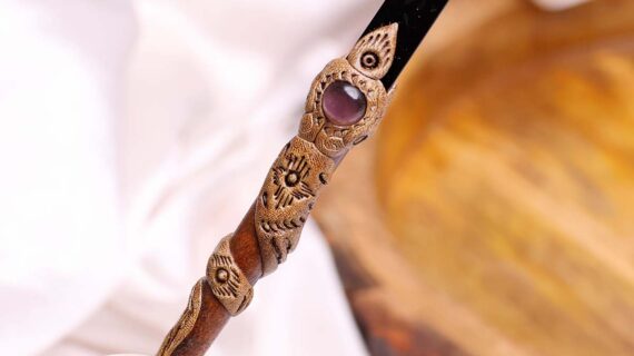 Black Tourmaline Hair Bun Sticks