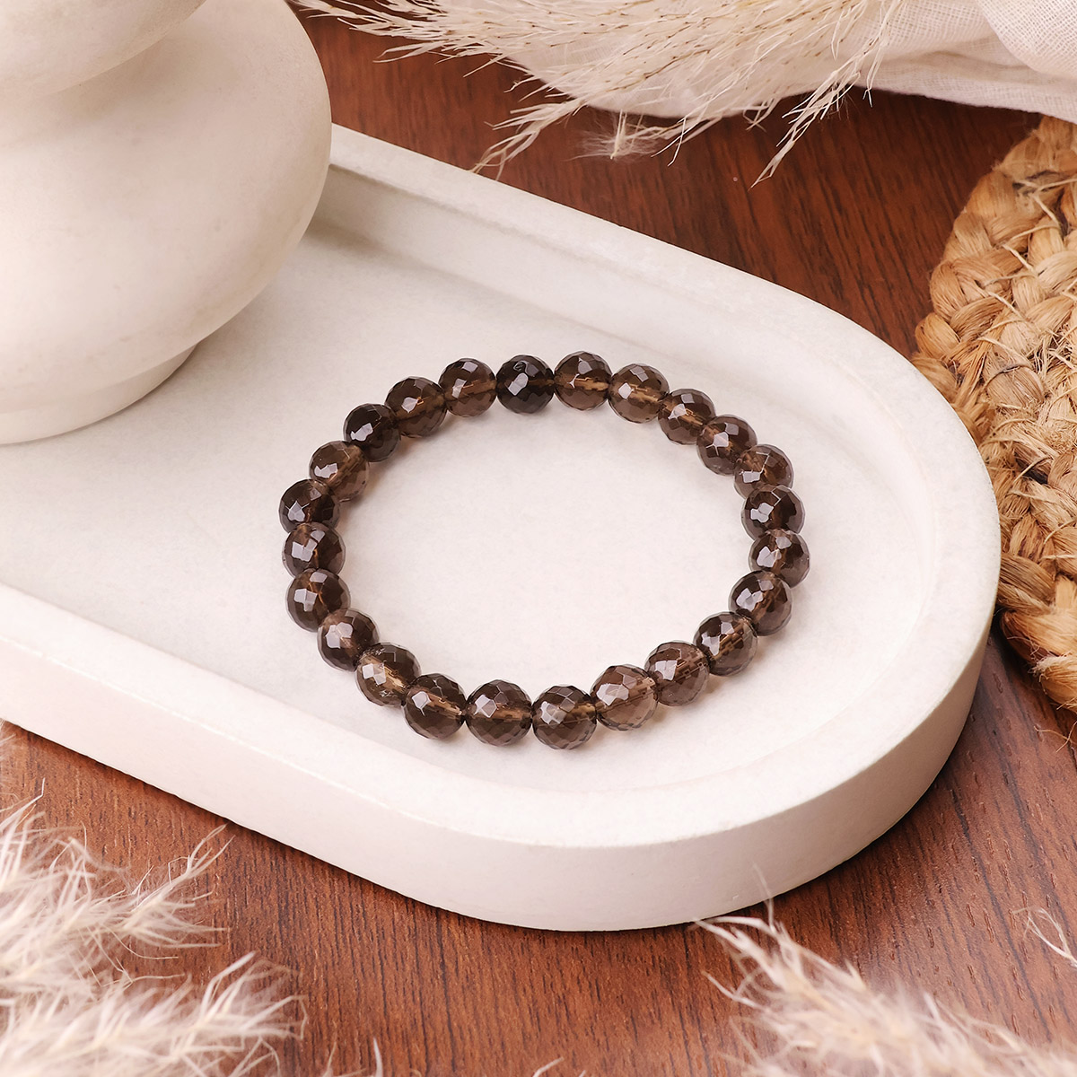 Smoky Quartz Faceted Bracelet (6)