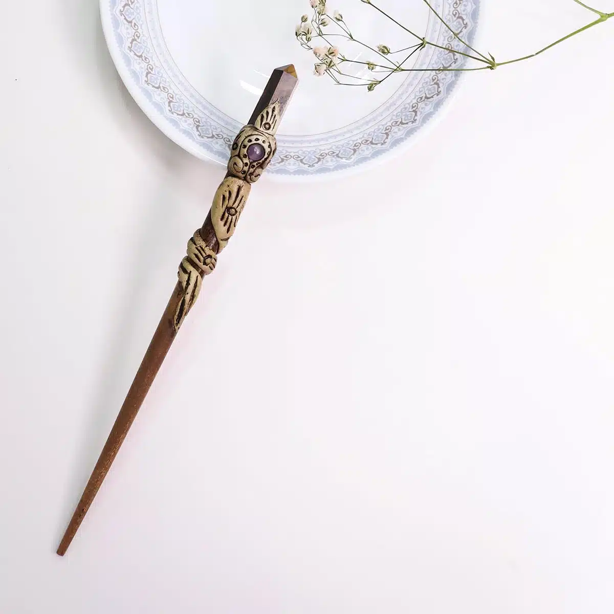 Tiger Eye Hair Bun Sticks-Shubhanjali (4) Shop Tiger Eye Crystal Hair Bun Sticks