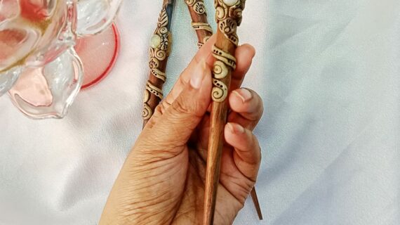 Tiger Eye Hair Bun Sticks