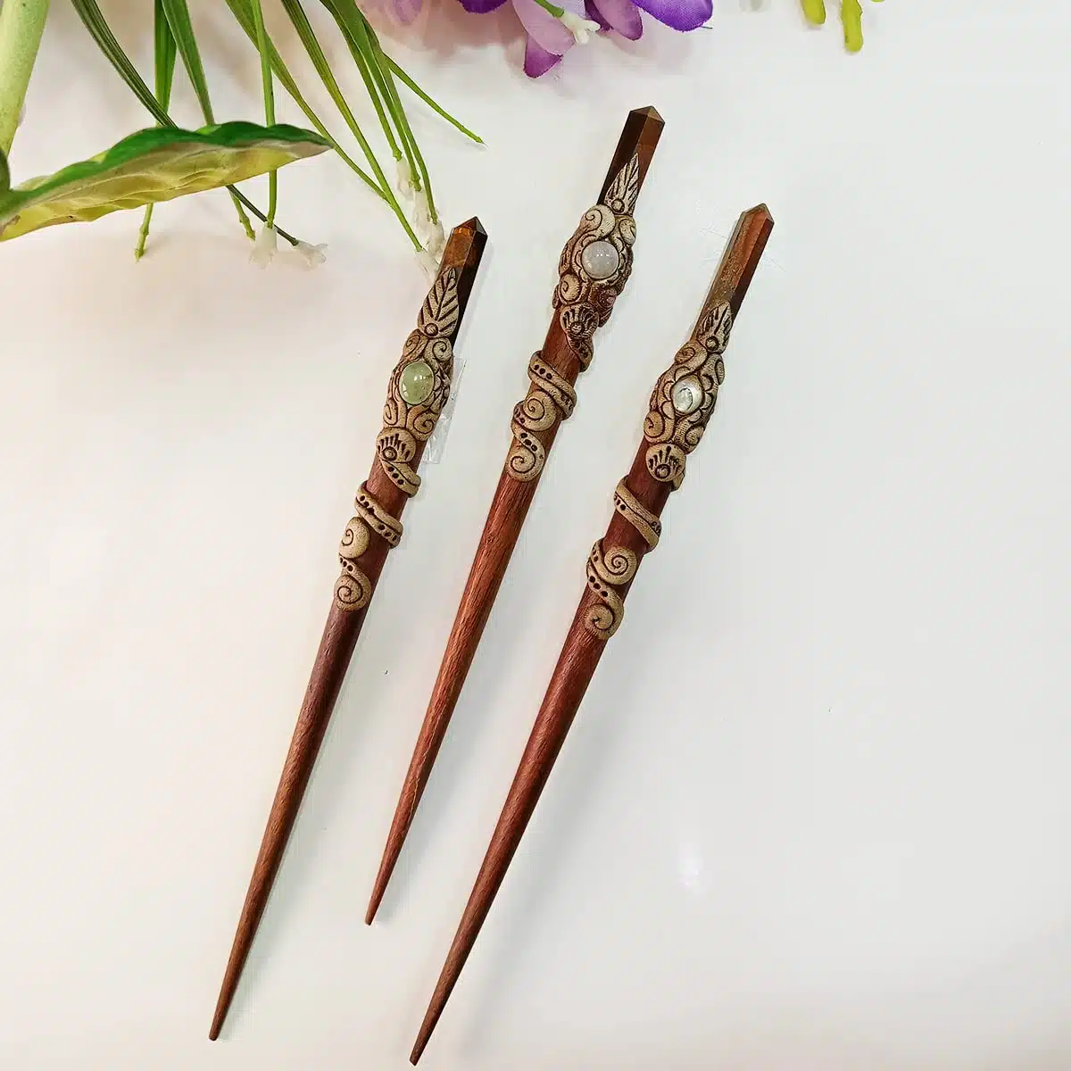 Tiger Eye Hair Bun Sticks-Shubhanjali (6) Shop Tiger Eye Crystal Hair Bun Sticks