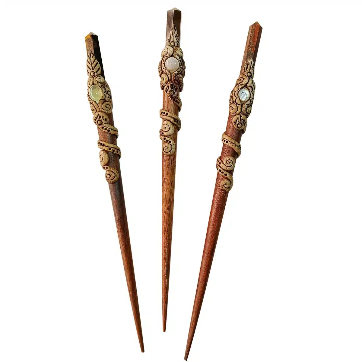 Tiger Eye Hair Bun Sticks-Shubhanjali (9) Shop Tiger Eye Crystal Hair Bun Sticks