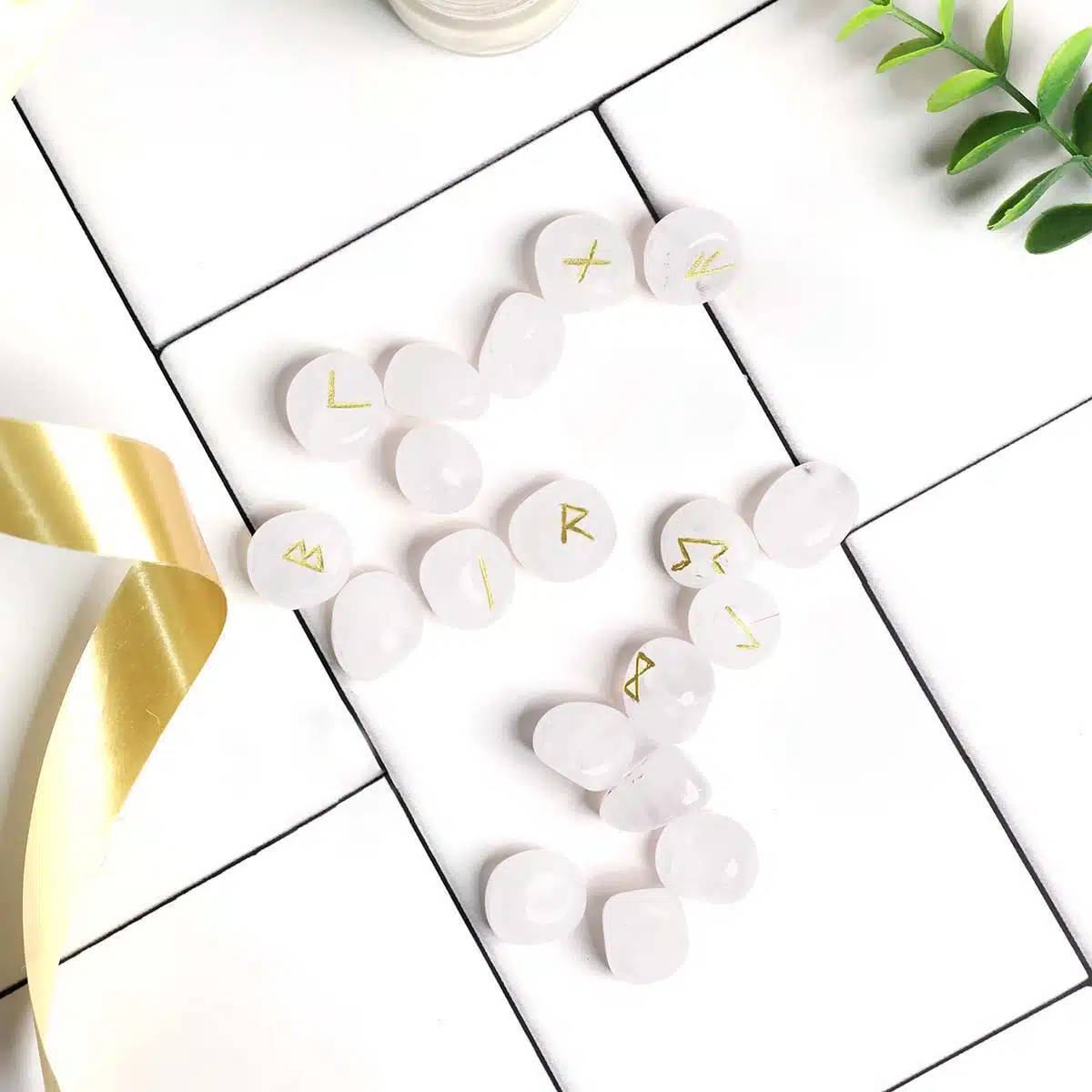 Shubhanjali-Clear Quartz Runes Set Clear Quartz Crystal Runes Set