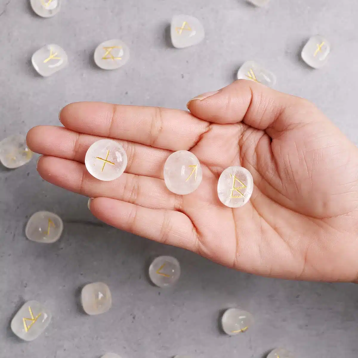 Shubhanjali-Clear Quartz Runes Set_1 Clear Quartz Crystal Runes Set