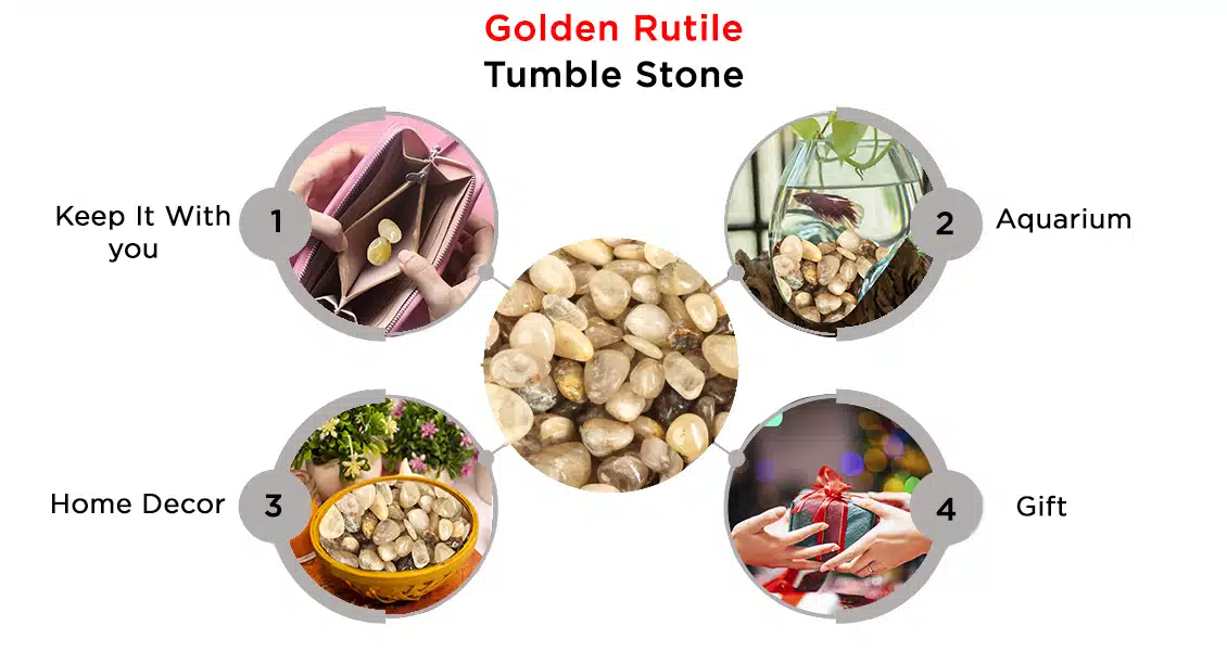 Natural Golden Rutile Tumble Stones