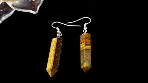Tiger Eye Pencil Earring