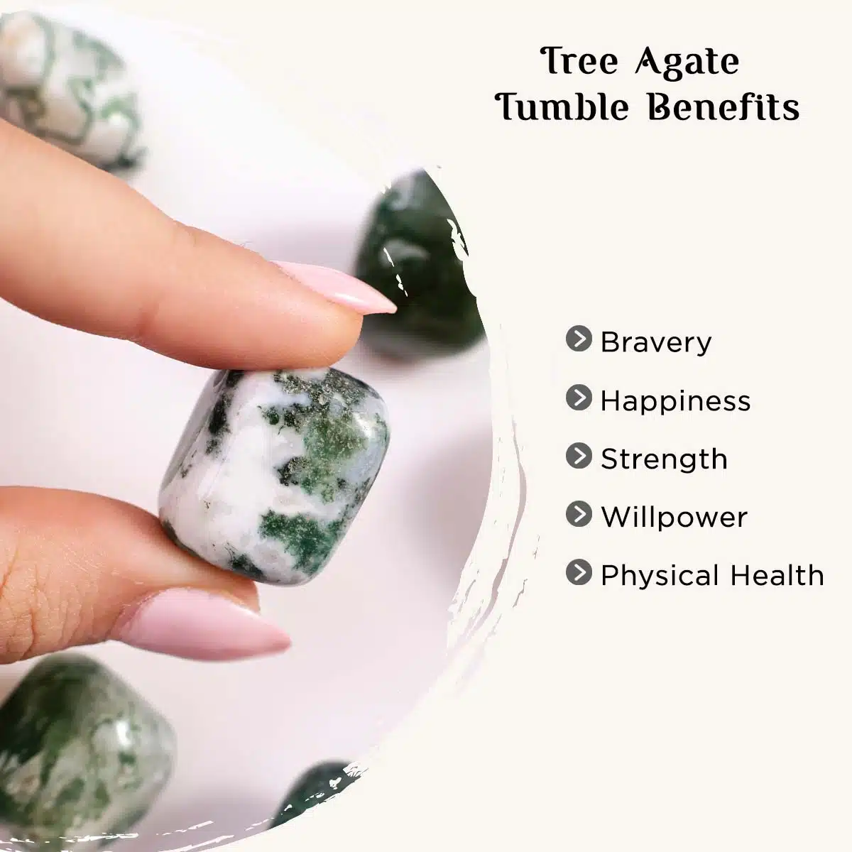 Tree Agate Tumble Stones-Shubhanjali Shop Tree Agate Crystal Tumble Stones