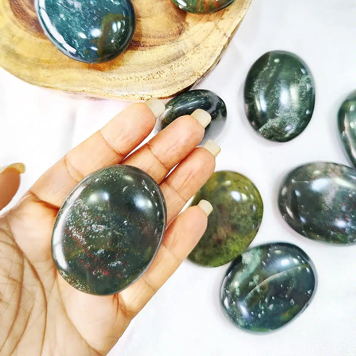 Blood Stone Crystal Palm Stone-Shubhanjali (4) Shop Natural Crystal Blood Stone Crystal Palm Stone