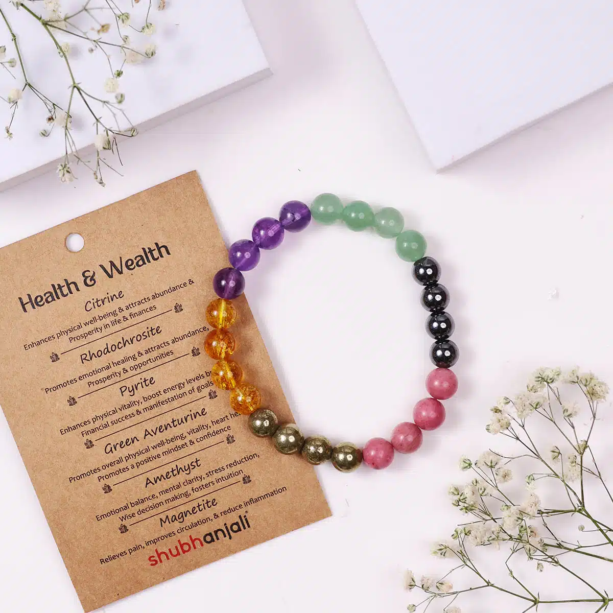 Health and Wealth Customized Bracelet-Shubhanjali Shop Crystal Beads Health and Wealth Customized Bracelet