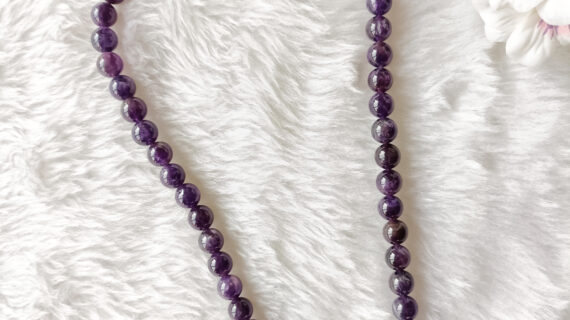 Amethyst Crystal Necklace 10mm