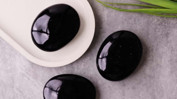Black Obsidian Palm Stone