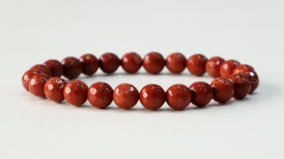 Red Jasper Faceted Elastic Bracelet 8mm