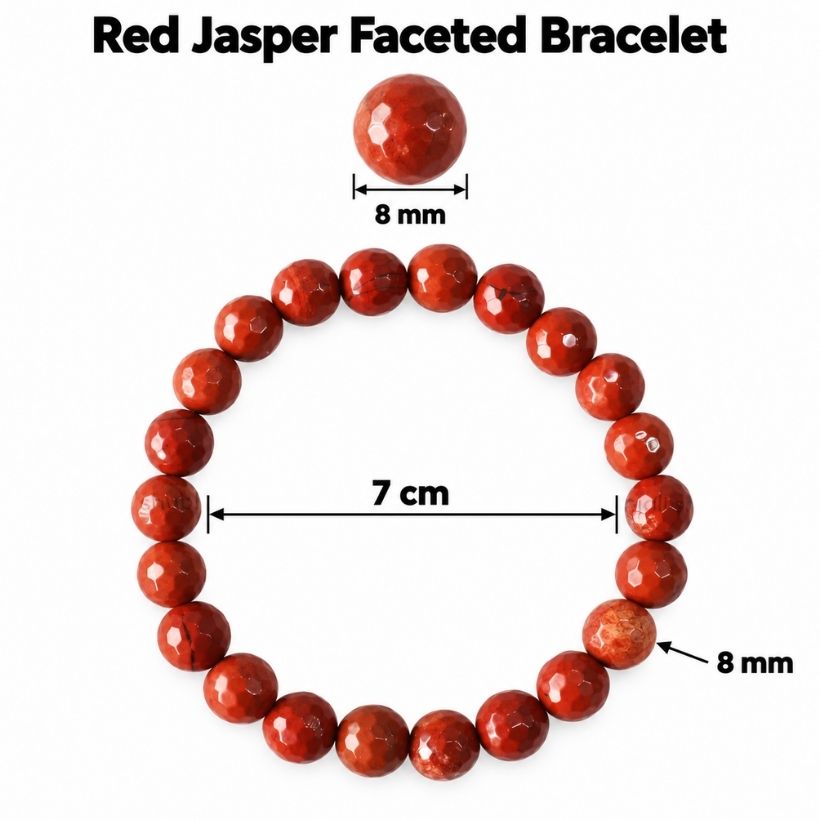 Red Jasper Faceted Bracelet 8mm red jasper faceted bracelet 8mm