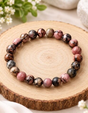 rhodonite faceted bracelet 8mm